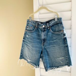 Zara Distressed Denim Shorts